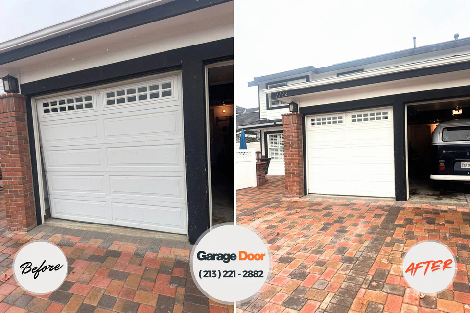 Before and after: garage door opener repair Fox River Grove, IL